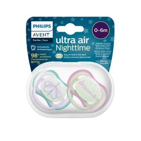 Philips Avent Ultra Air Night, Taille 1 (0-6 mois), Anatomique - Silicone