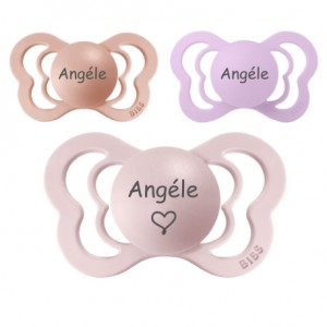 Bibs Couture,  Taille 2 (6+ mois), Physiologique - Latex, Tetine personnalisée