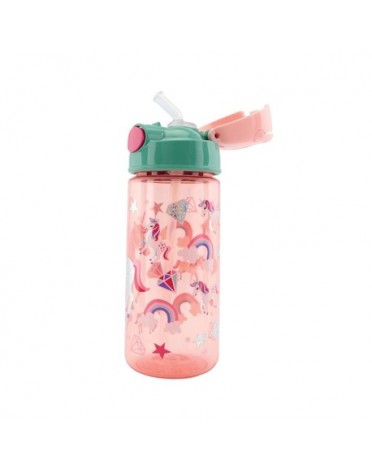 Nüby, bouteille pailletée avec paille, 3 ans, Pink