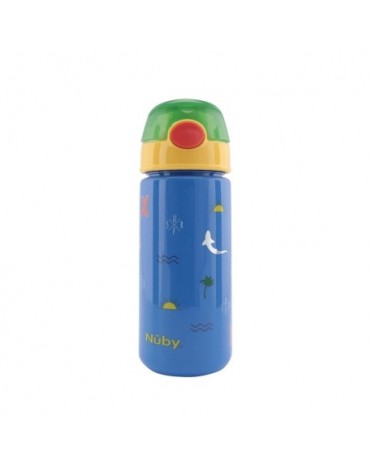 Nüby, bouteille pailletée avec paille, 3 ans, Blue