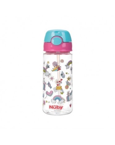 Nüby, bouteille avec bouton-poussoir, Pink