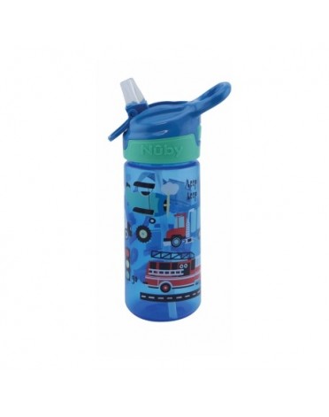 Nüby, Bouteille anti-renversement avec paille, Blue