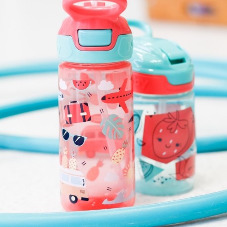 Nüby, Bouteille anti-renversement avec paille, Pink