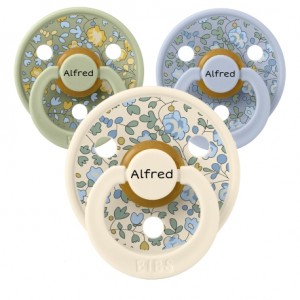 BIBS X LIBERTY, Taille 2 (6+ mois), Ronde - Latex, Tetine personnalisée