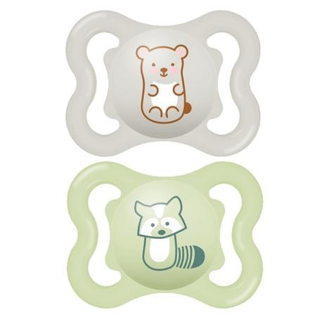 MAM Mini Air, 2 unites, Size 1 (0-6m), Anatomique - Silicone MAM Mini Air, 2 unites, Size 1 (0-6m), Anatomique - Silicone