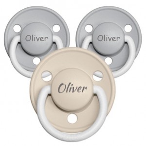 BIBS De Lux Night, One size (0-36 maanden), Rond - Silicone, Speen met naam