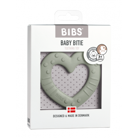 Bibs Baby Bitie, Bijtring, Hart, Sage