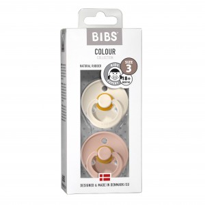 BIBS Colour - 2 stuks,  Maat 3 (18+ maanden), Rond - Latex,