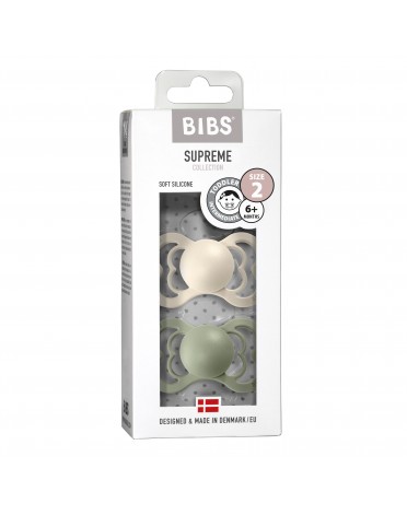 BIBS Supreme - 2 stuks,  Maat 2 (6+ m), Symmetrisch - Silicone