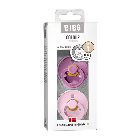 BIBS Colour - 2 stuks,  Maat 1 (0-6 maanden), Rond - Latex,