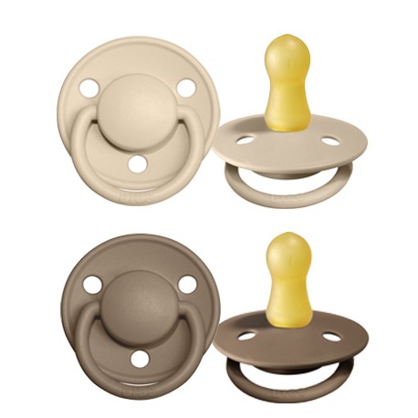 BIBS De Lux - 2 stuks,  Maat 1 (0-6m.),  Rond - Latex