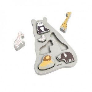 SMALLSTUFF, Puzzel,  Dierentuin Grijs