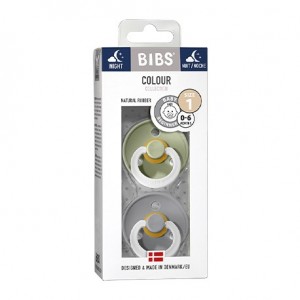 BIBS Colour Night - 2 stuks,  Maat 1 (0-6 maanden), Rond - Latex,