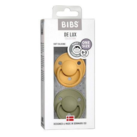 BIBS De Lux Night - 2 stuks,  One size (0-36 m.), Rond - Silicone