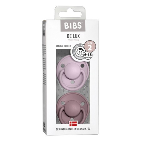 BIBS De Lux Night - 2 stuks,  Maat 2 (6+ m.),  Rond - Latex