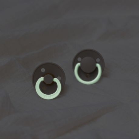 BIBS De Lux Night - 2 stuks,  One size (0-36 m.), Rond - Silicone