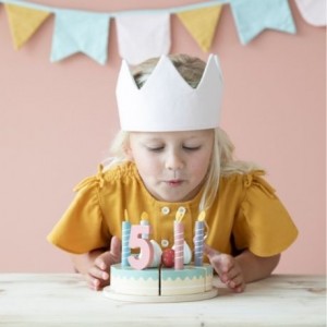 LITTLE DUTCH, Verjaardagstaart,  24 stuks, Diverse kleuren
