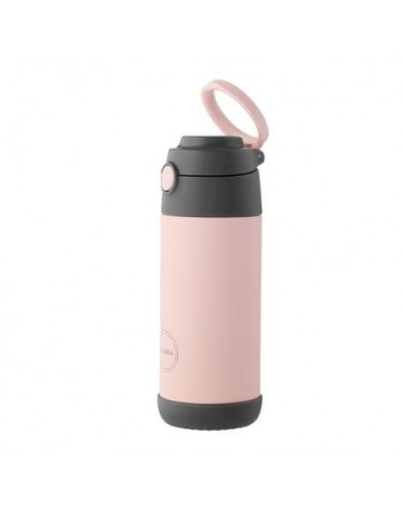Aya&Ida,  Kinder rietjes fles, Waterfles met rietje, 350 ml, Zacht Roze