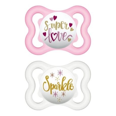 MAM Mini Air 2 pak, Maat 1 (0-6 maanden), Symmetrisch - Silicone, Roze MAM Mini Air 2 pak, Maat 1 (0-6 maanden), Symmetrisch - Silicone, Roze
