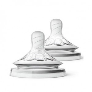 Philips Avent, Natuurlijke speen 2 stuks, Transparant, Leeftijd 1m +