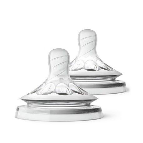 Philips Avent, Natuurlijke speen 2 stuks, Transparant, Leeftijd 1m + Philips Avent, Natuurlijke speen 2 stuks, Transparant, Leeftijd 1m +