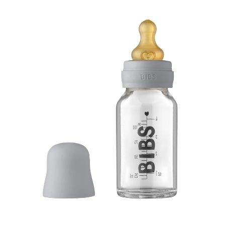 BIBS Baby Glazen Fles, Complete set 110 ml.