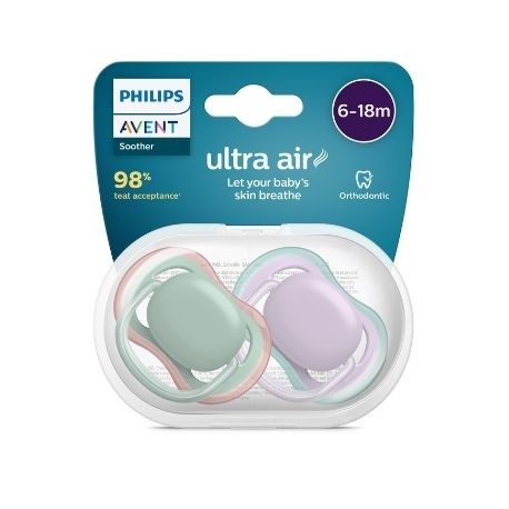PHILIPS AVENT Ultra Air, Fopspeen 6-18, Symmetrisch - siliconen