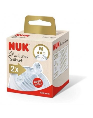 NUK  Nature Sense, Flessenspeen - 2-pack, M, 0-18+ maanden.