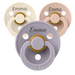 BIBS Colour,  Maat 1 (0-6 maanden), Symmetrisch - Latex, Gepersonaliseerde spenen