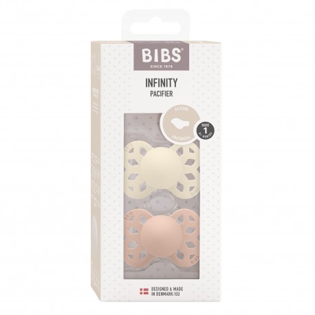 BIBS Infinity 2-pack, Maat 1 (0-6 m), Anatomisch - Silicone