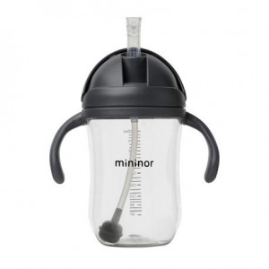 MININOR, Fles met rietje - lekvrij, 330 ml, Black