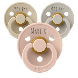 BIBS Colour, Maat 3 (18+ maanden), Rond - Latex,  Speen Met Naam