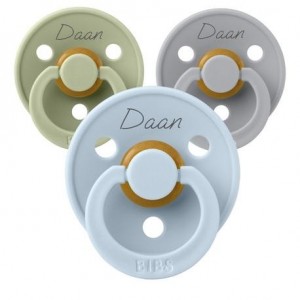 BIBS Colour, Maat 3 (18+ maanden), Rond - Latex,  Speen Met Naam