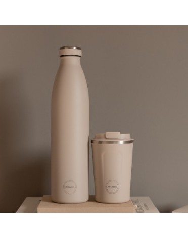 Aya&Ida,  Drinkfles met deksel, 1000 ml, Cream Beige