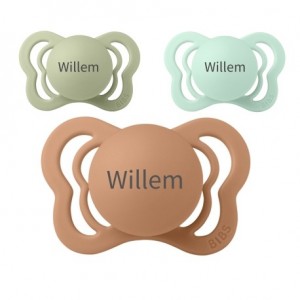 Bibs Couture,  Maat 1 (0-6 m), Orthodontisch - Siliconen, Speen met naam