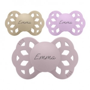 BIBS Infinity, Maat 1 (0-6 m), Anatomisch - Silicone, Spenen met naam