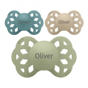 BIBS Infinity, Maat 1 (0-6 m), Anatomisch - Silicone, Spenen met naam