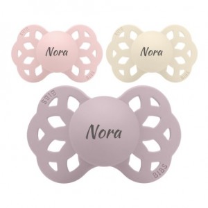 BIBS Infinity, Maat 2 (6+ m), Symmetrisch - Silicone, Spenen met naam