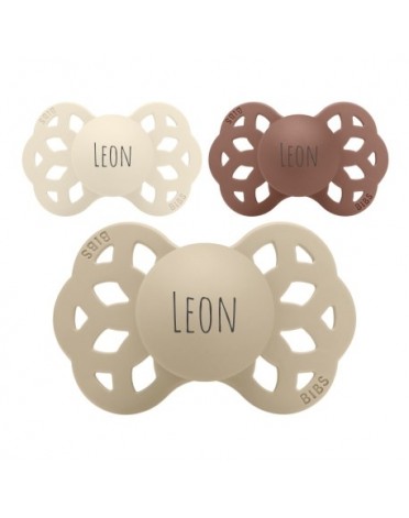 BIBS Infinity, Maat 2 (6+ m), Symmetrisch - Silicone, Spenen met naam