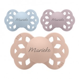 BIBS Infinity, Maat 2 (6+ m), Anatomisch - Silicone, Spenen met naam