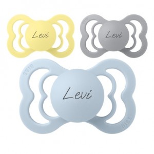 BIBS Supreme Speen Met Naam, Maat 2 (6+ maanden), Symmetrisch - Silicone