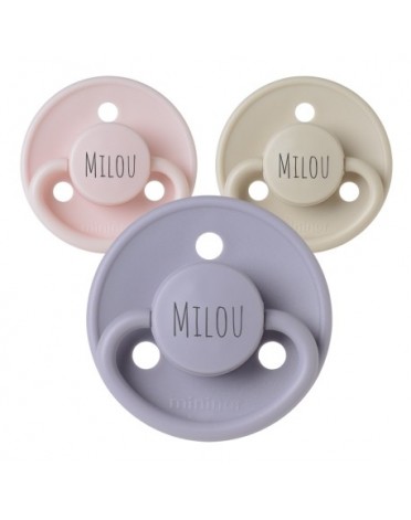 MININOR, Maat 1 (0-6 maanden), Rond - Silicone, Speen met naam