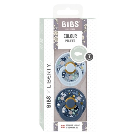 BIBS Paci vlecht,  Speenkoord, Tie DyeaBIBS X LIBERTY, Colour 2-pack, Maat 1 (0-6 maanden), Symmetrisch - Latex