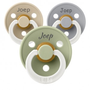 BIBS Colour Night,  Maat 1 (0-6 maanden), Orthodontisch - Latex, Gepersonaliseerde spenen