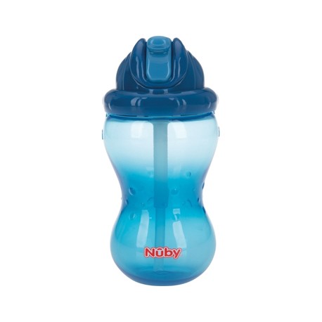 Nüby, No-spill fles met rietje, 12+ maanden, Blue