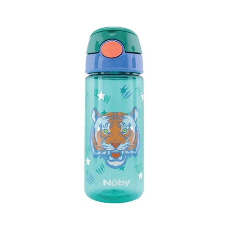 Nüby, Glitter drinkfles met rietje, 3 jaar, Green