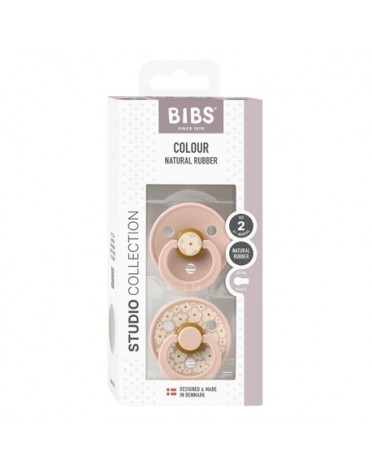 BIBS Studio Line - 2 stuks, Maat 2 (6+ maanden), Rond - Latex,
