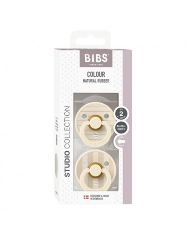 BIBS Studio Line - 2 stuks, Maat 2 (6+ maanden), Rond - Latex,