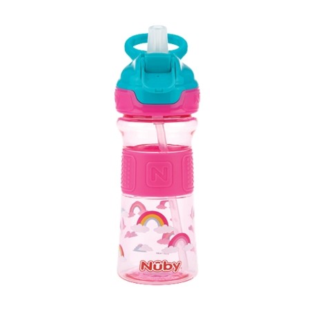 Nüby, Drinkfles met rietje, 12+ maanden, Pink