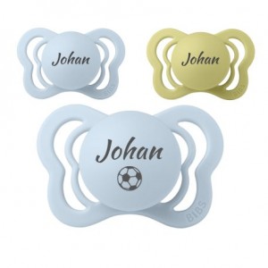 Bibs Couture,  Maat 1 (0-6 m), Orthodontisch - Latex, Speen met naam